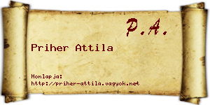 Priher Attila névjegykártya